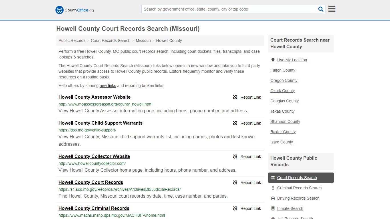 Howell County Court Records Search (Missouri) - County Office