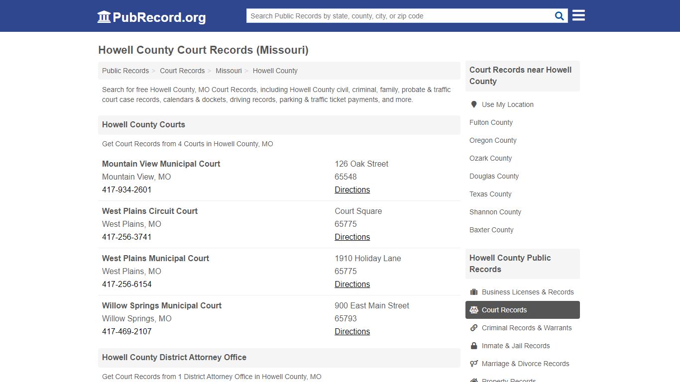Free Howell County Court Records (Missouri Court Records) - PubRecord.org