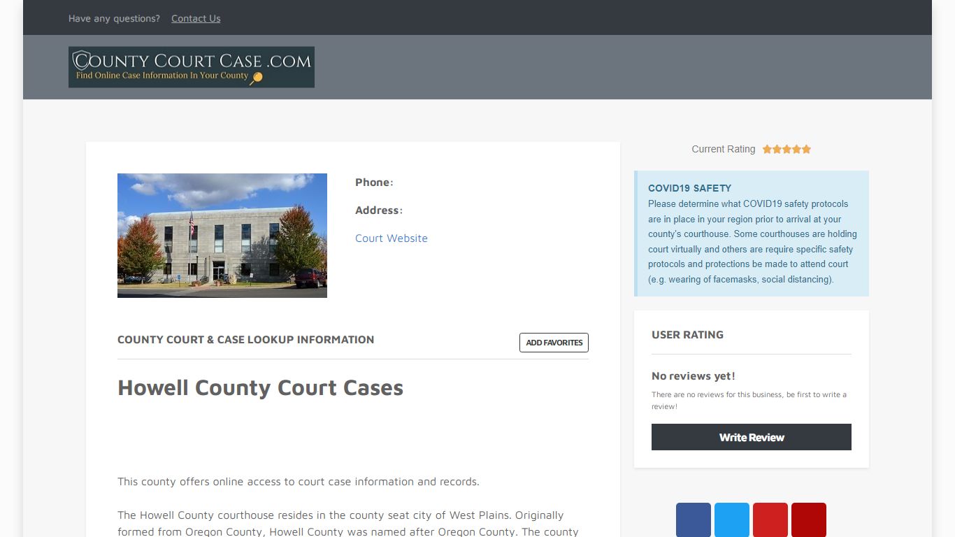 Howell County | County Court Case Search & Lookup | CountyCourtCase.com ...