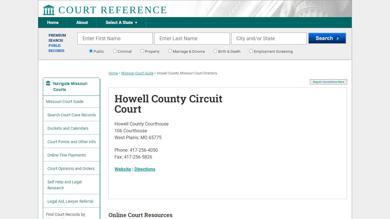 Howell County Circuit Court - Court Reference